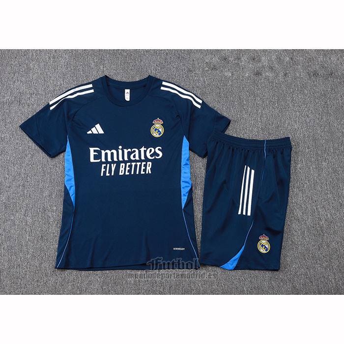 Chandal del Real Madrid Manga Corta 2025-2026 Azul Blanco - Pantalon Corto